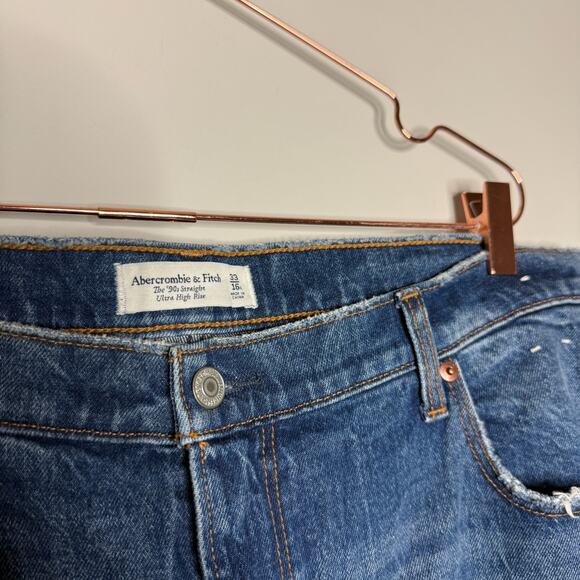 Abercrombie & Fitch Jeans Size 33/16R Curve 90s Straight Ultra High Rise Classic - Picture 3 of 6